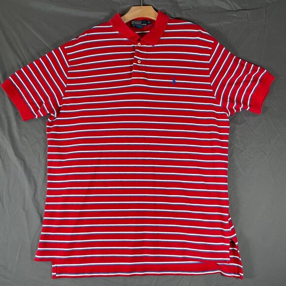 Polo Ralph Lauren Polo Shirt Men’s XL Short Sleeve Multicolor Stripes Designer - Picture 1 of 4